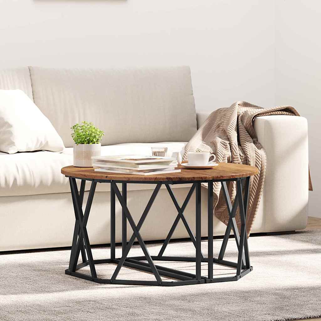 Kaffebord Gamle tre 80 x 80 x 42 cm Konstruksjonsvirke og stål