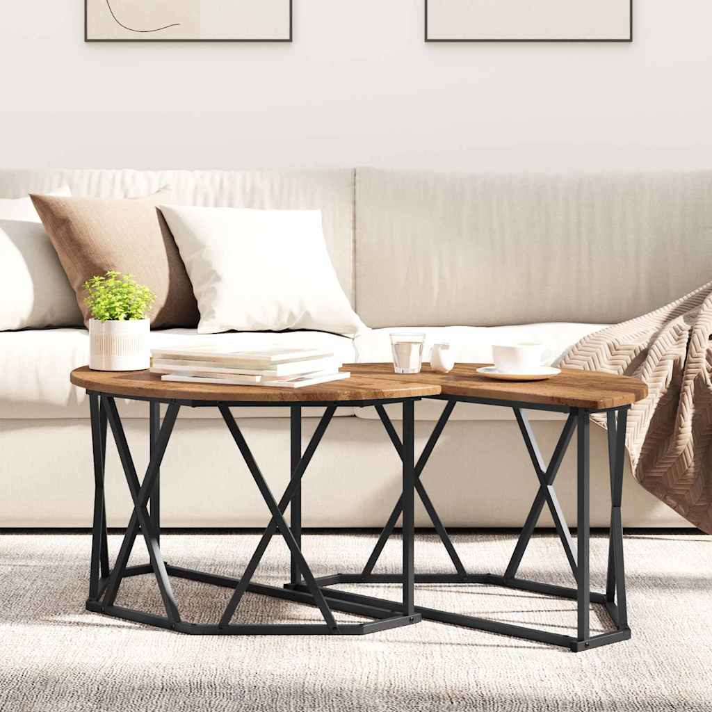 Kaffebord Gamle tre 80 x 80 x 42 cm Konstruksjonsvirke og stål