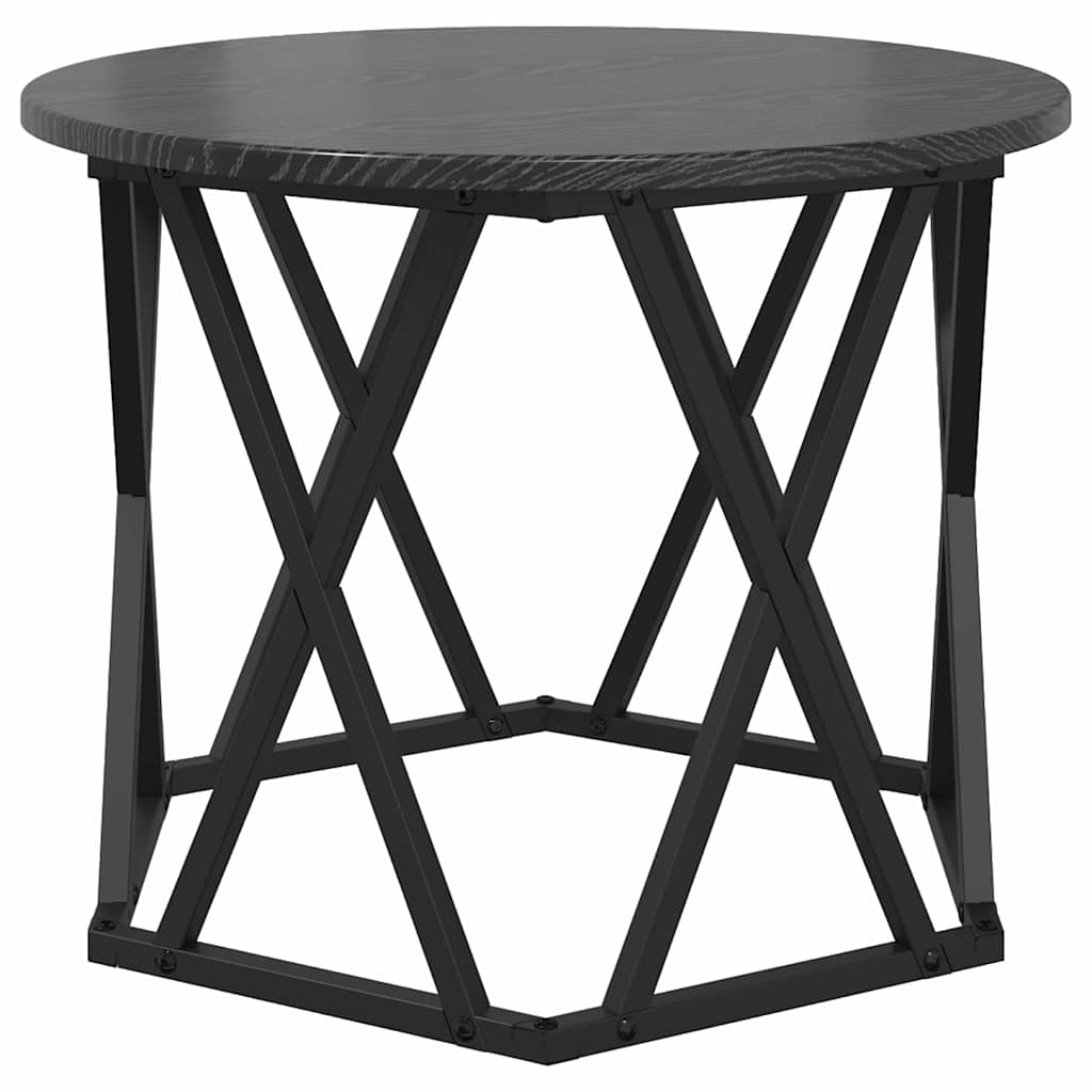 Nesting Sidebord 3 pcs Svart Eik Konstruksjonsvirke og stål