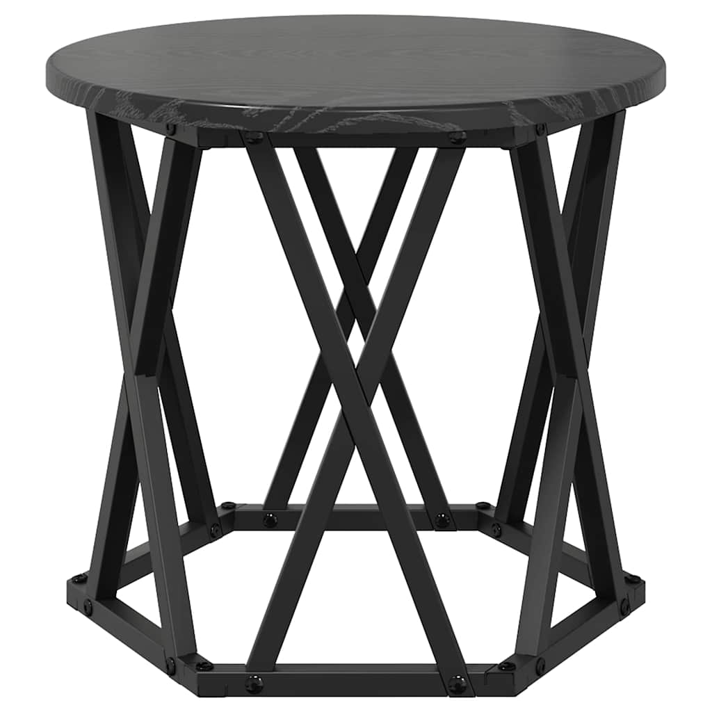 Nesting Sidebord 3 pcs Svart Eik Konstruksjonsvirke og stål
