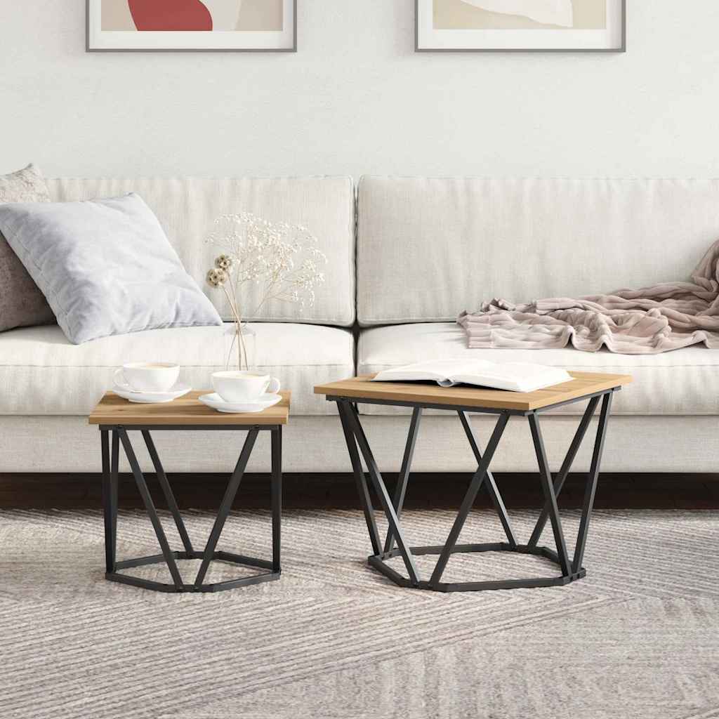 Sidebordssett 2 pcs Artisan Eik 50 x 50 x 40 cm