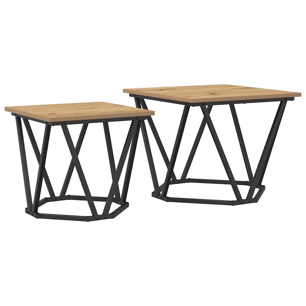 Sidebordssett 2 pcs Artisan Eik 50 x 50 x 40 cm