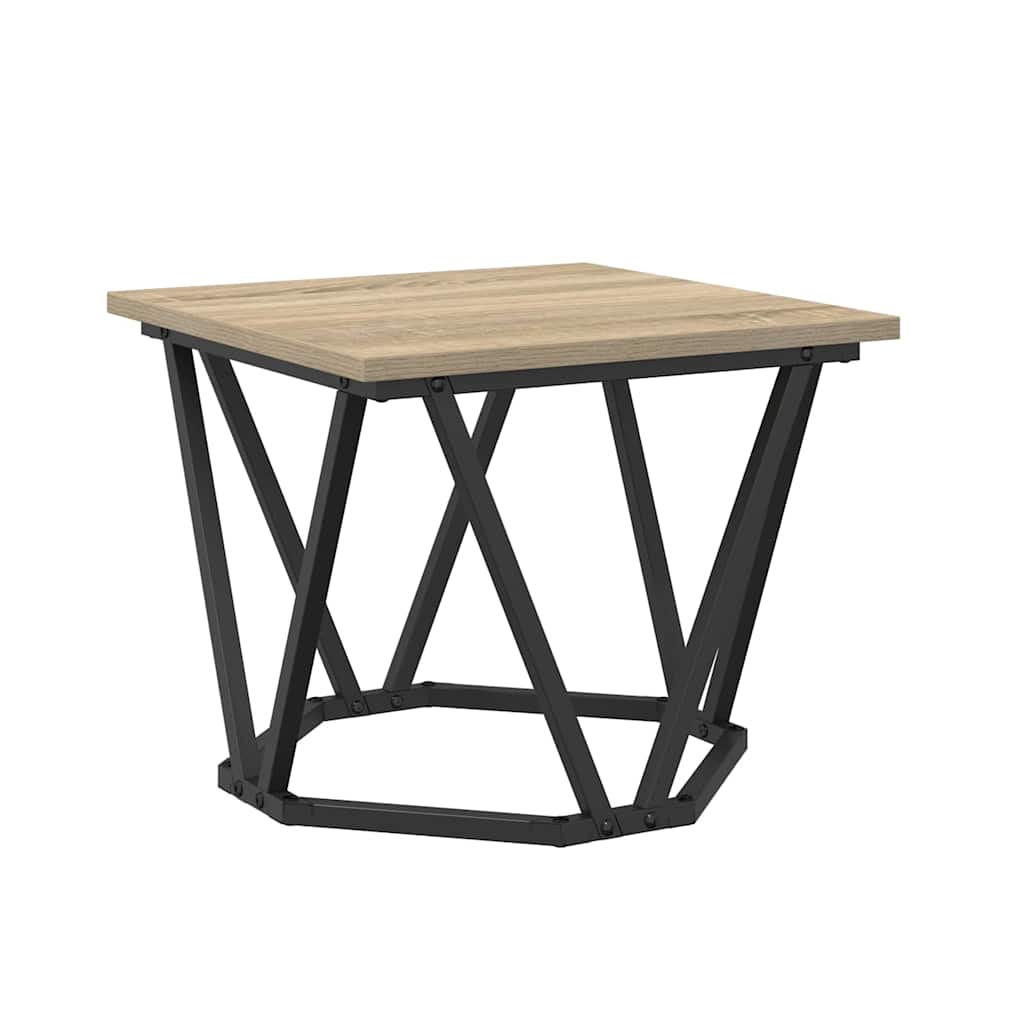Kaffebord 3 pcs Sonoma eik Konstruksjonsvirke og stål