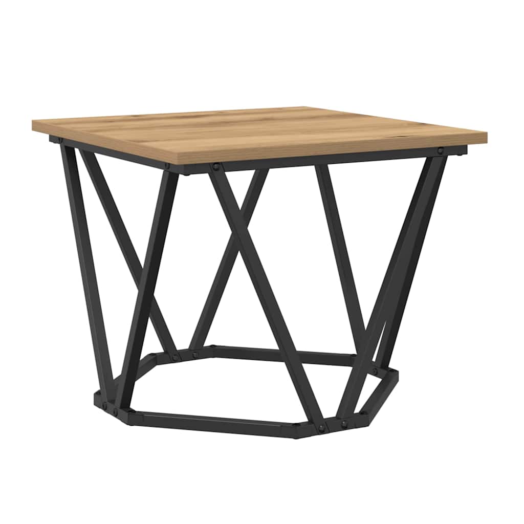 Kaffebord 3 pcs Artisan Eik Konstruksjonsvirke og stål