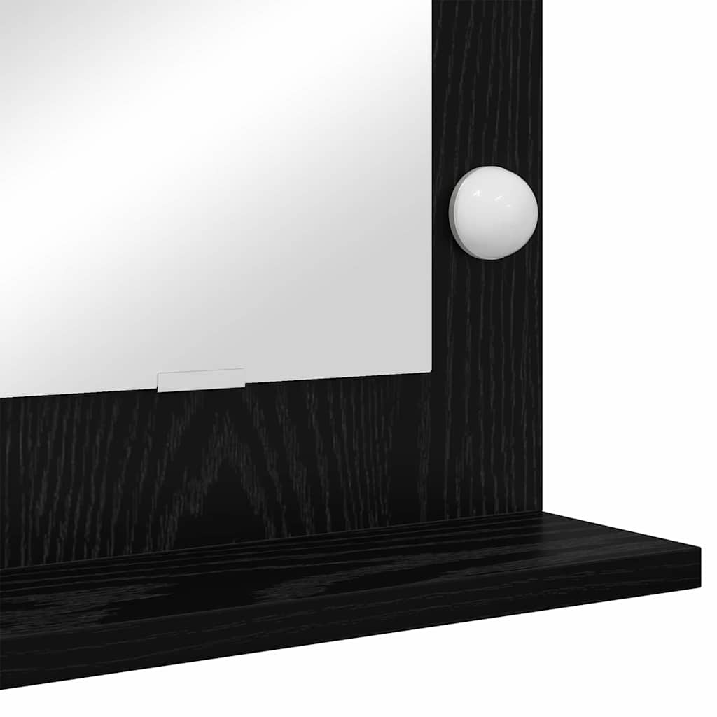 Stilfullt Speil Rektangulær med speil Svart Eik 80 x 15 x 18 cm