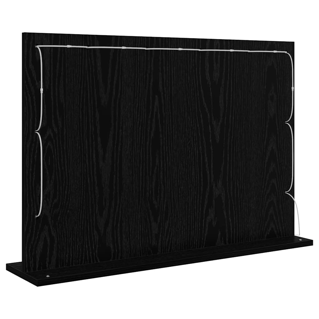 Stilfullt Speil Rektangulær med speil Svart Eik 80 x 15 x 18 cm