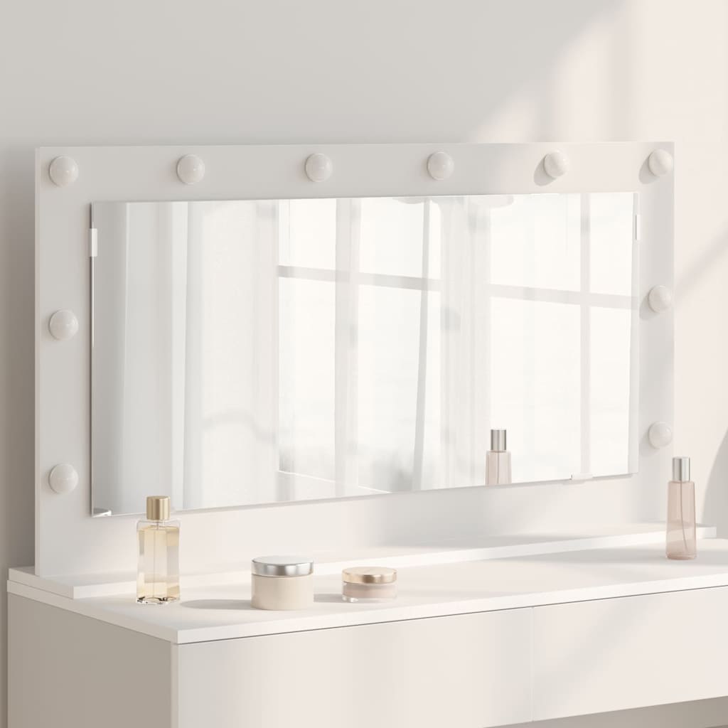 Stilfullt Speil Hvit 100 x 55 x 18 cm Glass og konstruert tre