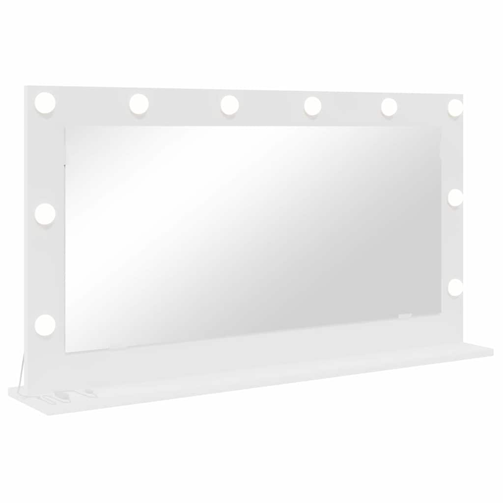 Stilfullt Speil Hvit 100 x 55 x 18 cm Glass og konstruert tre