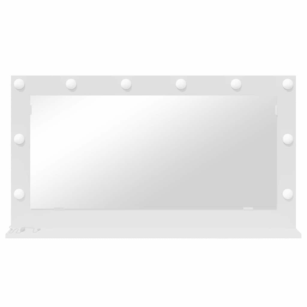 Stilfullt Speil Hvit 100 x 55 x 18 cm Glass og konstruert tre