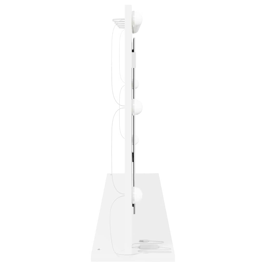 Stilfullt Speil Hvit 100 x 55 x 18 cm Glass og konstruert tre