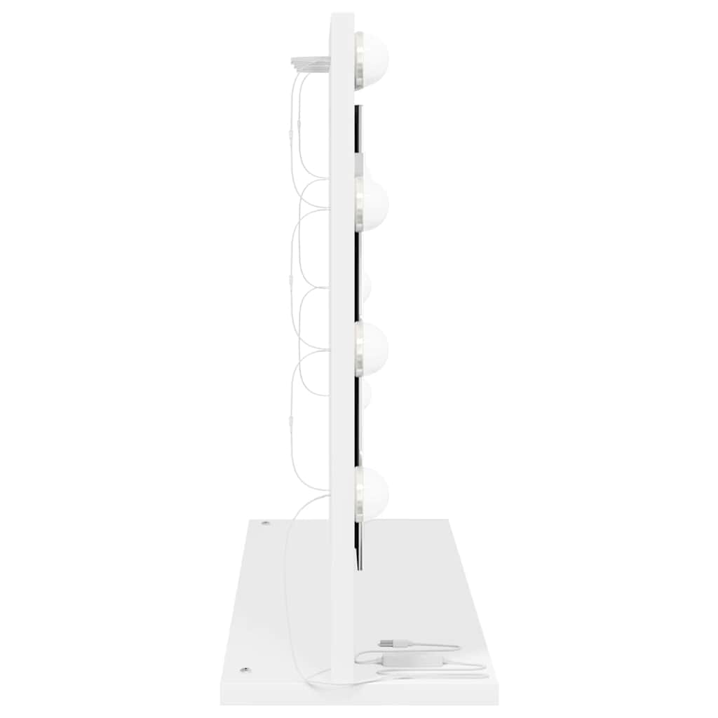 Stilfullt Speil Hvit 60 x 45 x 18 cm Glass og konstruert tre