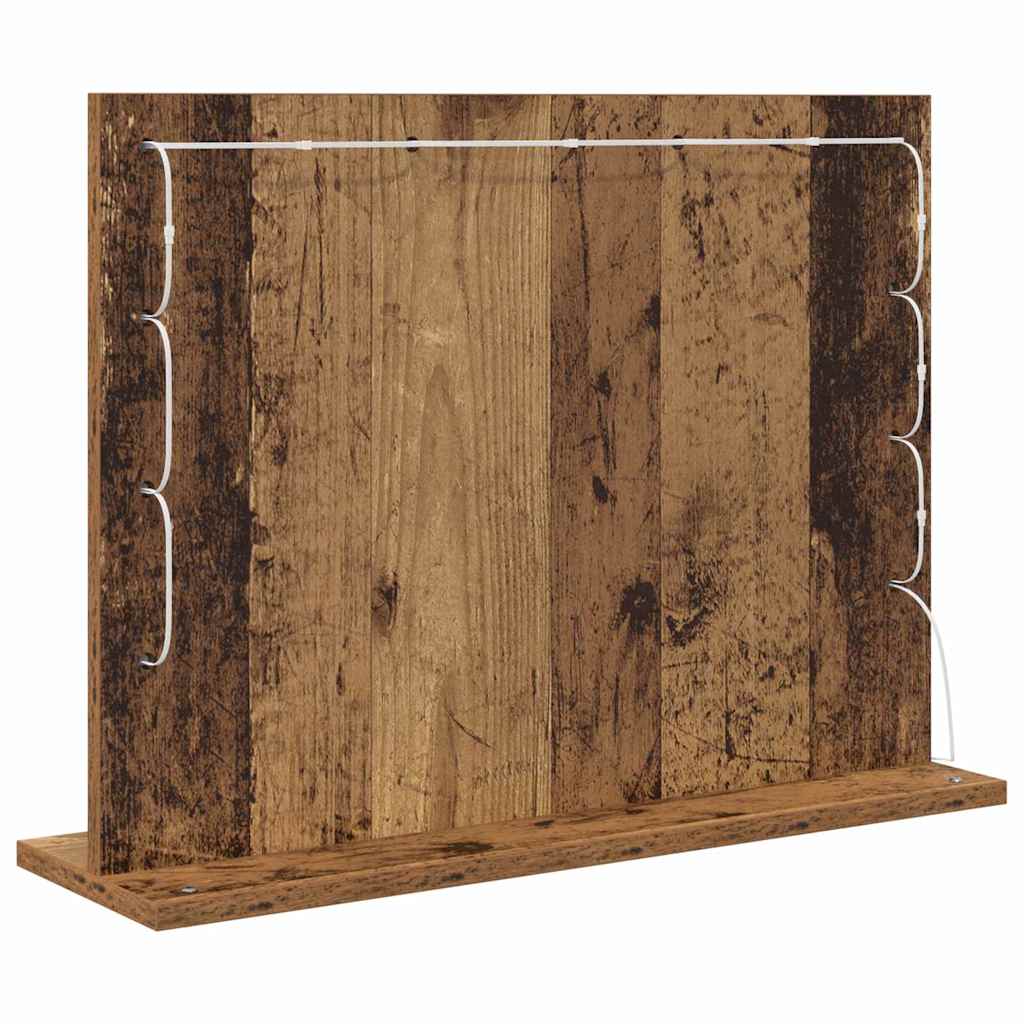 Stilfullt Speil Rektangulær Gammelt tre 60 x 45 x 18 cm