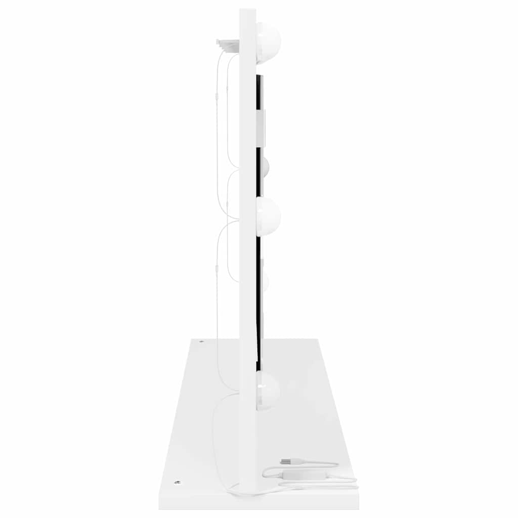 Stilfullt Speil Hvit 80 x 45 x 18 cm Glass og konstruert tre