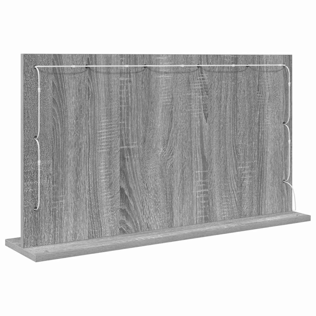Stilfullt Speil Rektangulær Grå Sonoma 80 x 45 x 18 cm