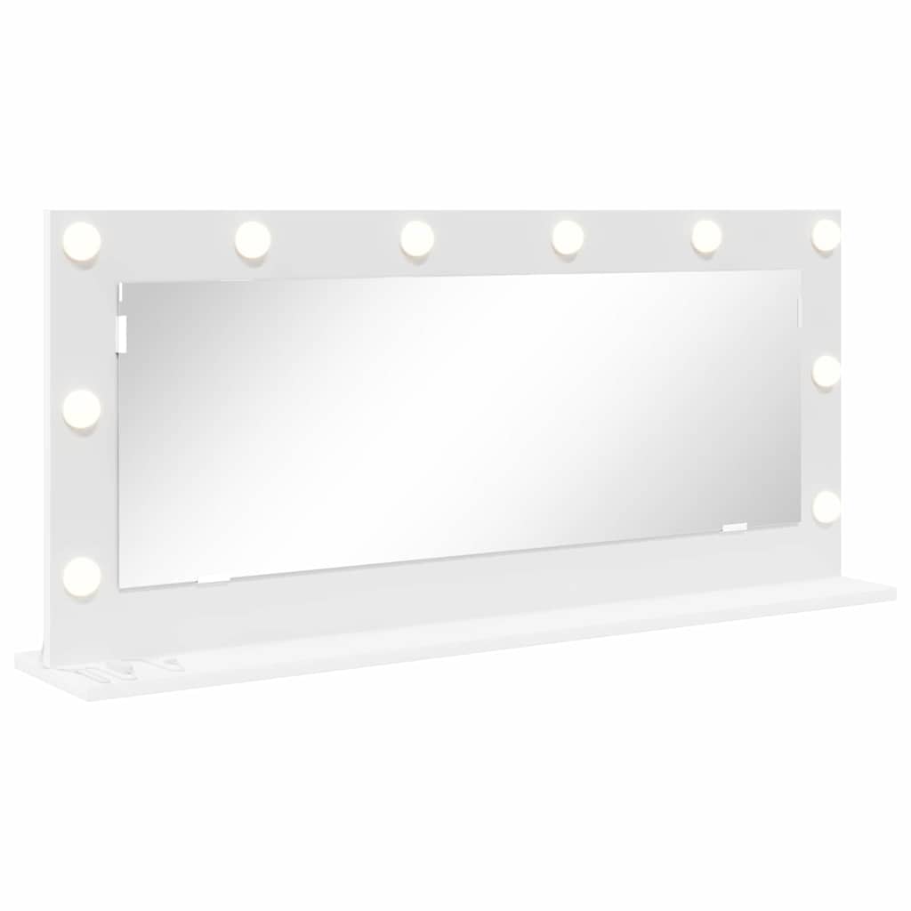 Stilfullt Speil Hvit 100 x 45 x 18 cm Glass og konstruert tre
