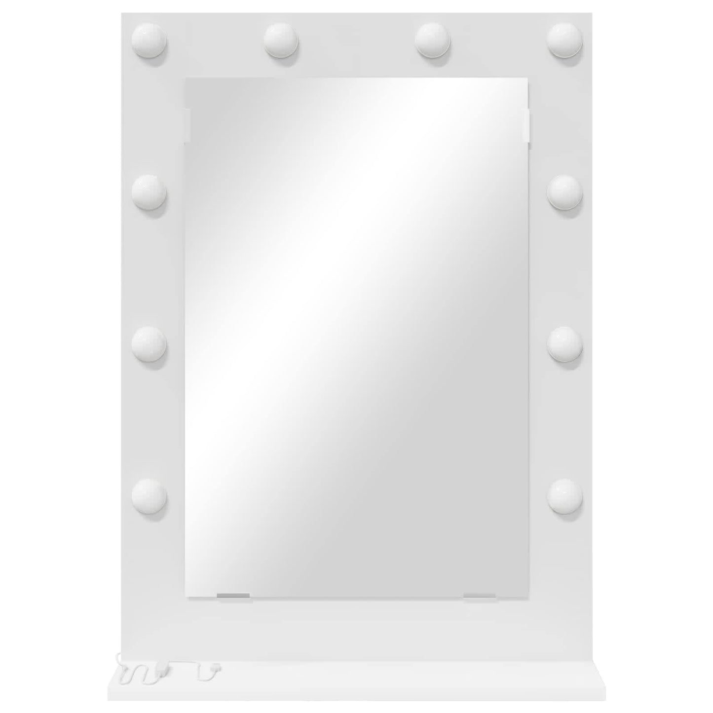 Stilfullt Speil Hvit 70 x 50 x 18 cm Glass og konstruert tre