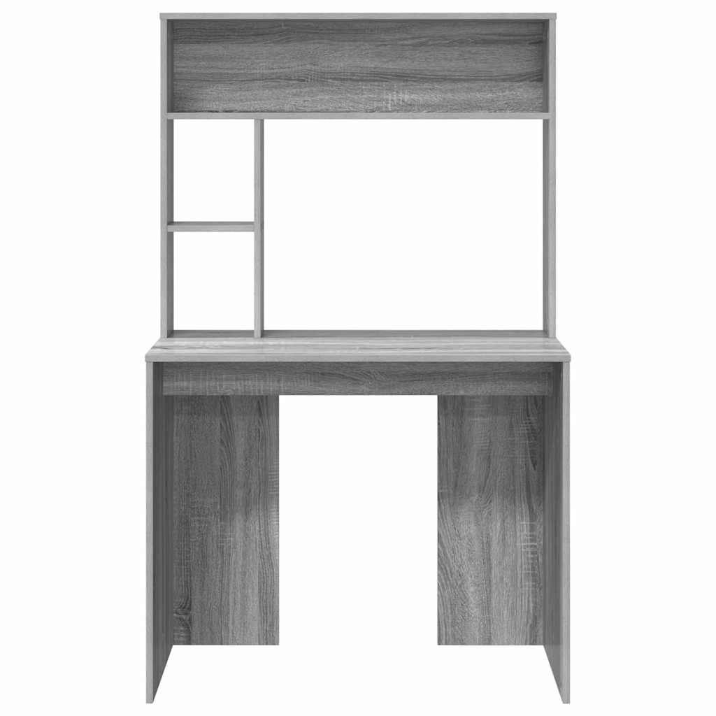 Skrivebord med hylle Grå Sonoma 91 x 50 x 149 cm Konstruert tre