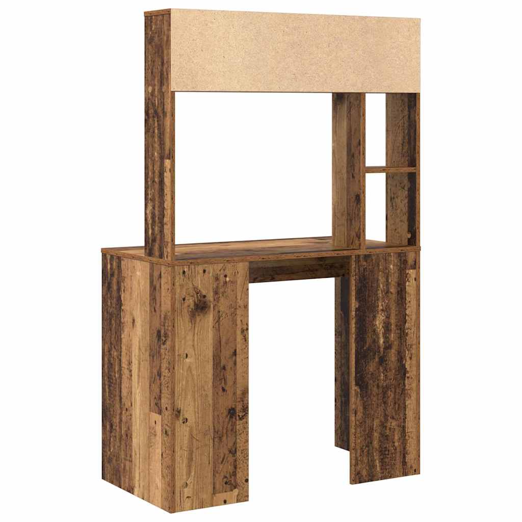 Skrivebord med hylle Gamle tre 91 x 50 x 149 cm Konstruert tre
