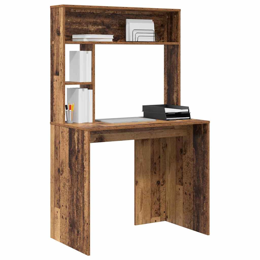 Skrivebord med hylle Gamle tre 91 x 50 x 149 cm Konstruert tre