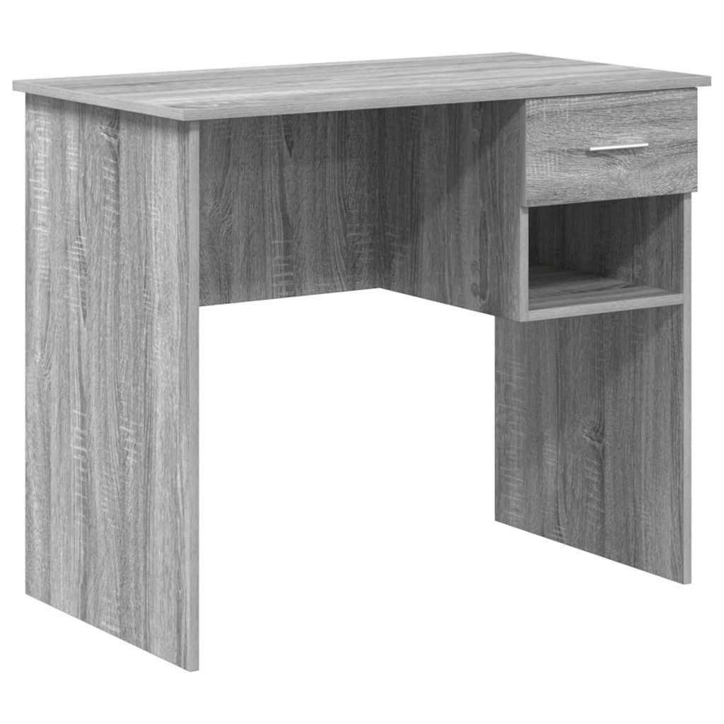 Skrivebord med skuff Grå Sonoma 90 x 49 x 75 cm Konstruert tre