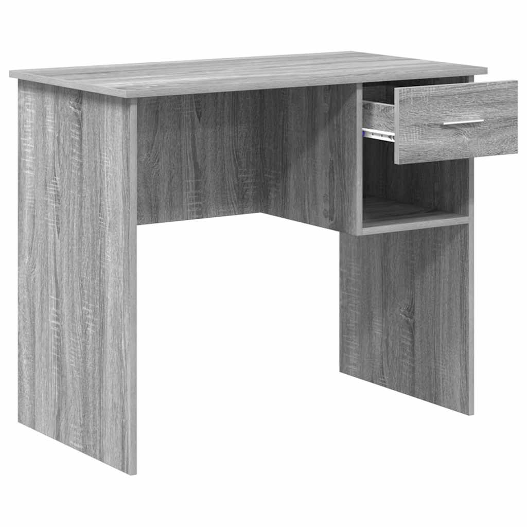 Skrivebord med skuff Grå Sonoma 90 x 49 x 75 cm Konstruert tre
