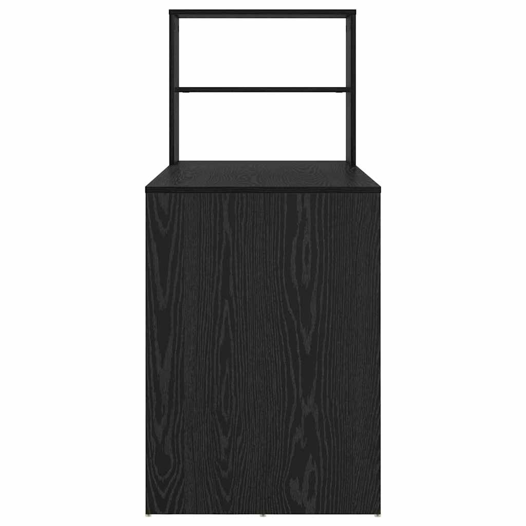 Skrivebord med hylle Svart Eik 113 x 54 x 120 cm Konstruert tre
