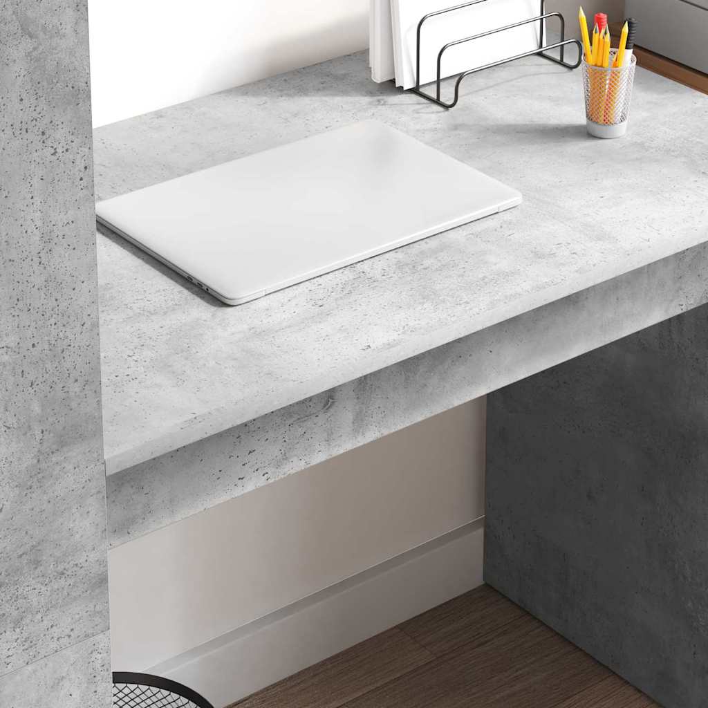 Skrivebord med hylle Betonggrå 113 x 54 x 120 cm Konstruert tre
