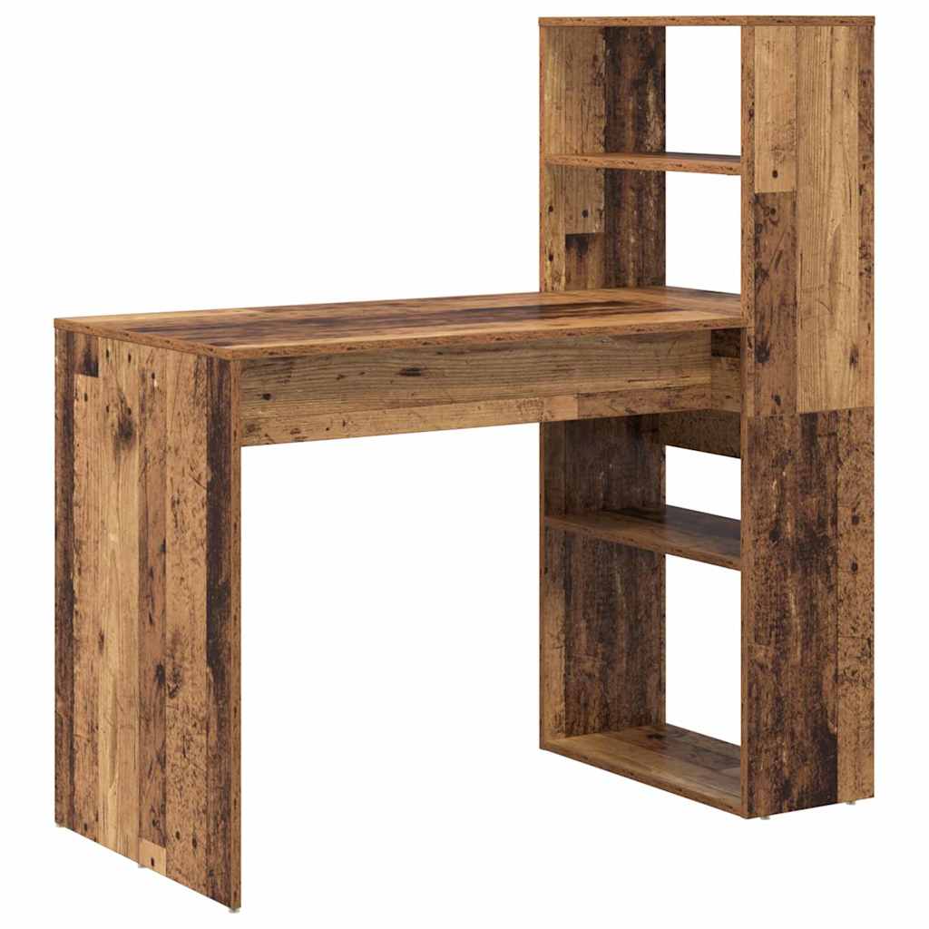 Skrivebord med hylle Gamle tre 113 x 54 x 120 cm Konstruert tre