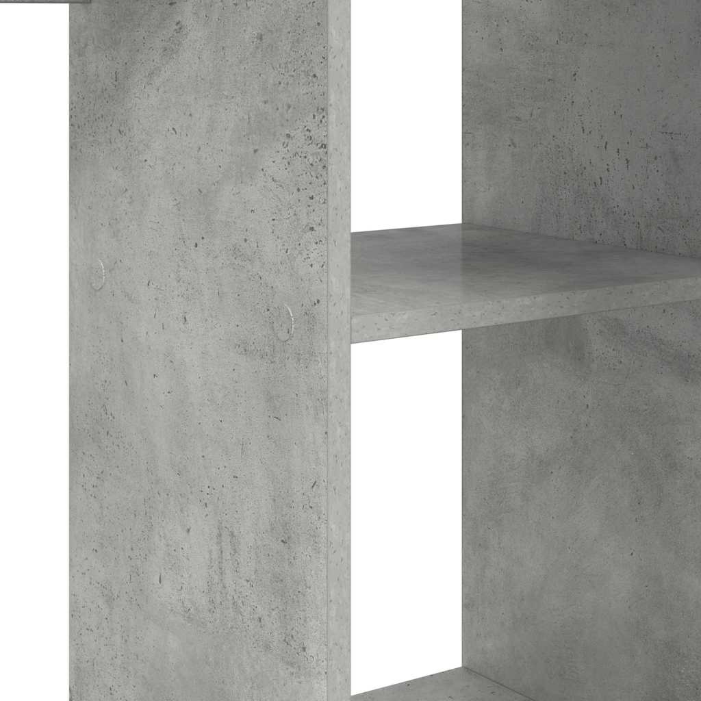 Skrivebord med hylle Betonggrå 142 x 102 x 73 cm Konstruert tre