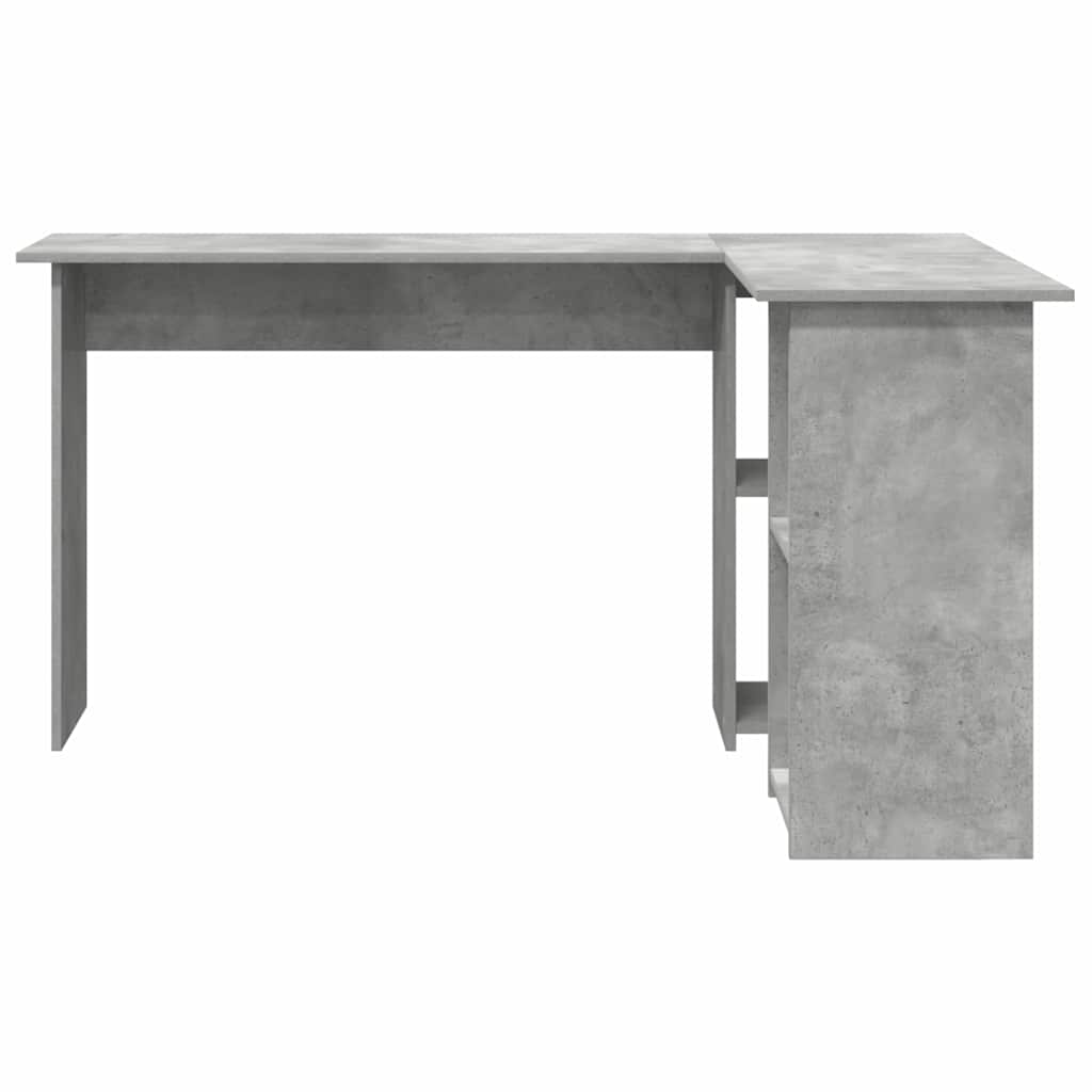 Skrivebord med hylle Betonggrå 142 x 102 x 73 cm Konstruert tre