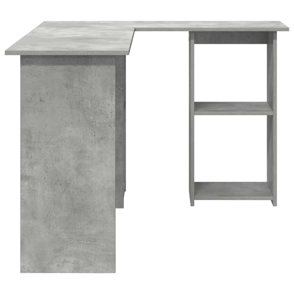Skrivebord med hylle Betonggrå 142 x 102 x 73 cm Konstruert tre