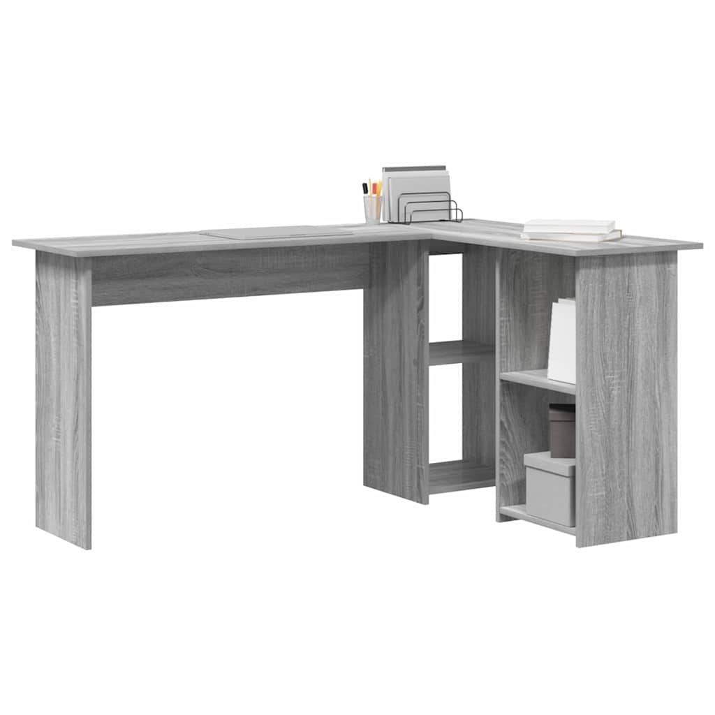 Skrivebord Grå Sonoma 142 x 102 x 73 cm Konstruert tre