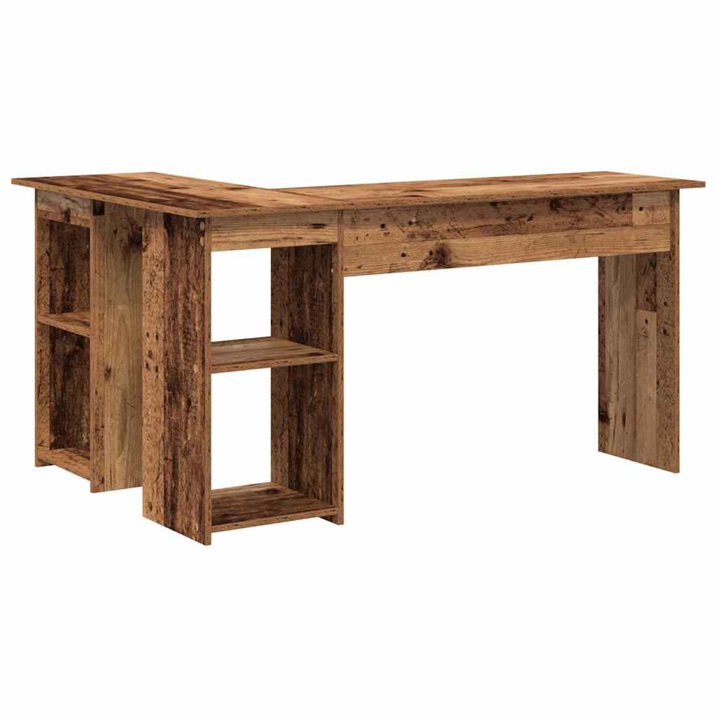 Skrivebord med hylle Gamle tre 142 x 102 x 73 cm Konstruert tre
