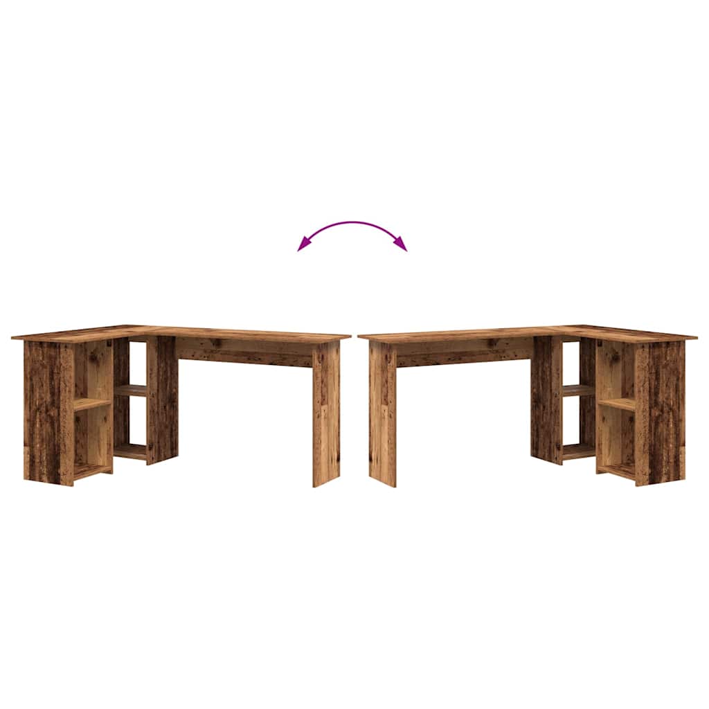 Skrivebord med hylle Gamle tre 142 x 102 x 73 cm Konstruert tre