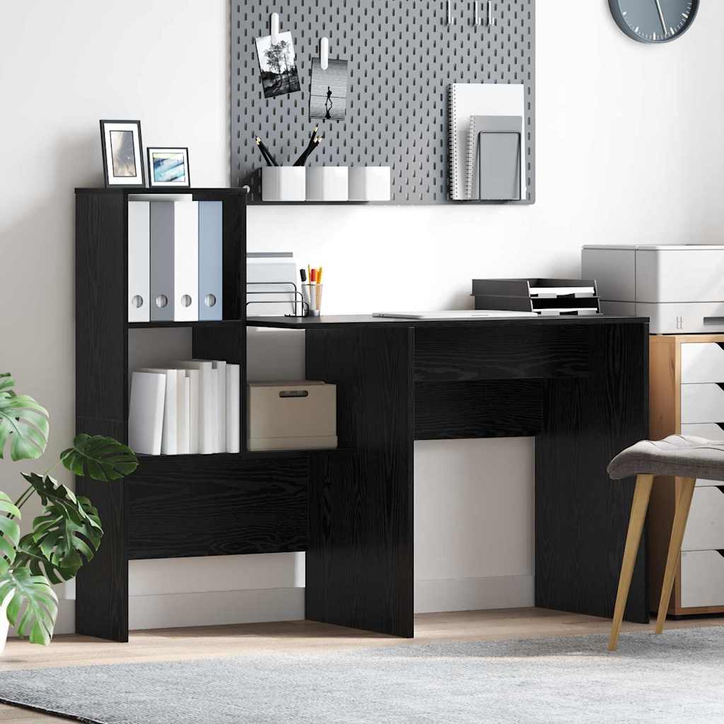 Skrivebord Svart Eik 131,5 x 50 x 106,5 cm Konstruert tre