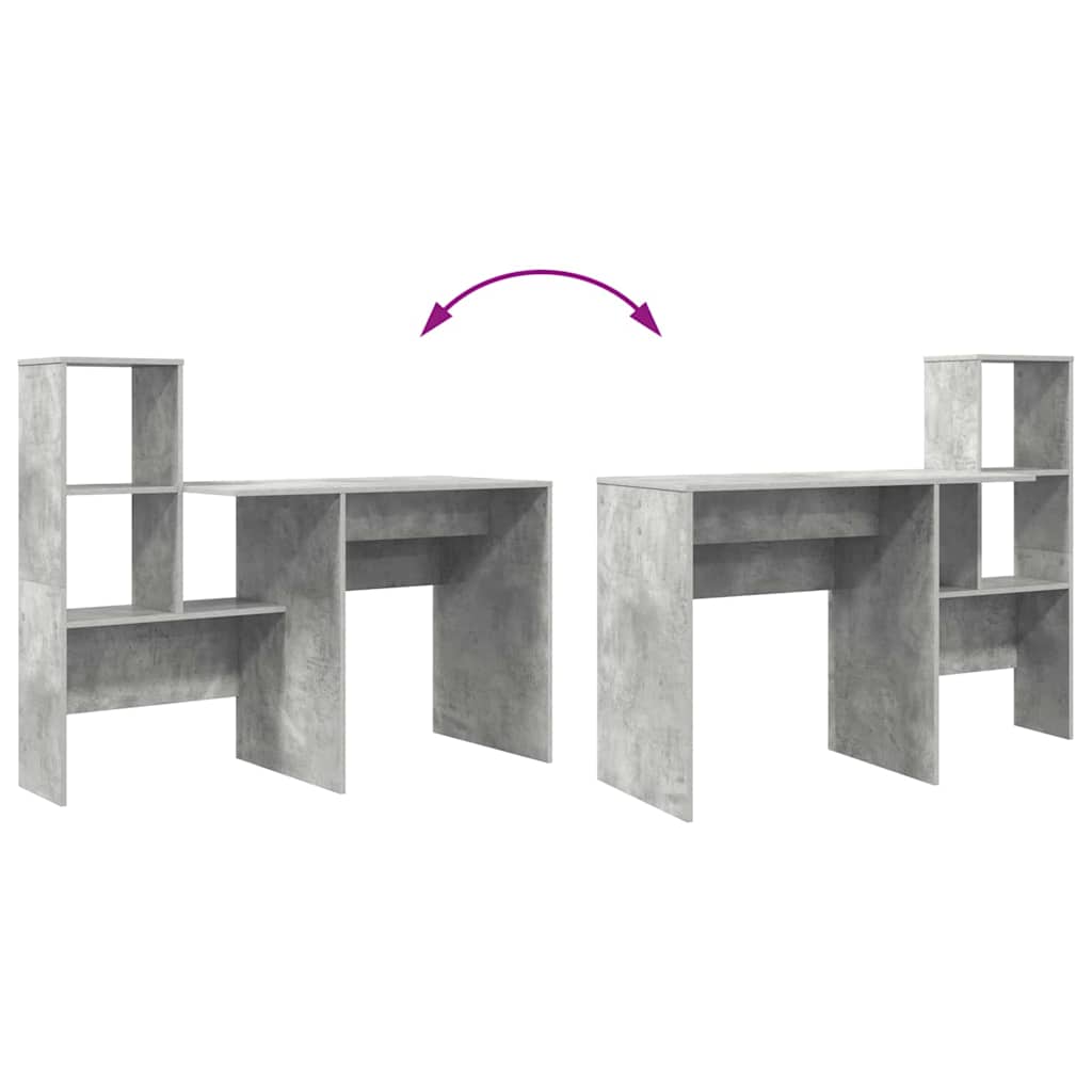 Skrivebord Betonggrå 131,5 x 50 x 106,5 cm Konstruert tre