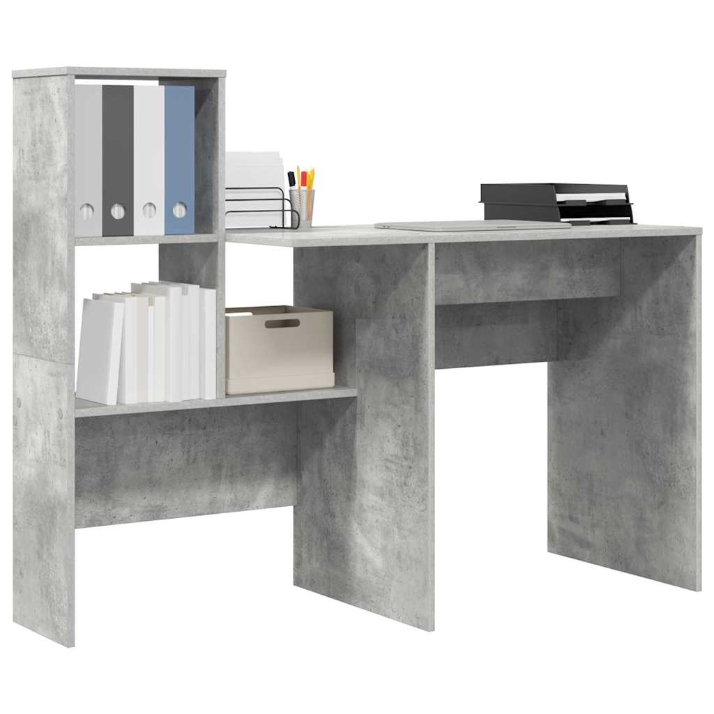 Skrivebord Betonggrå 131,5 x 50 x 106,5 cm Konstruert tre