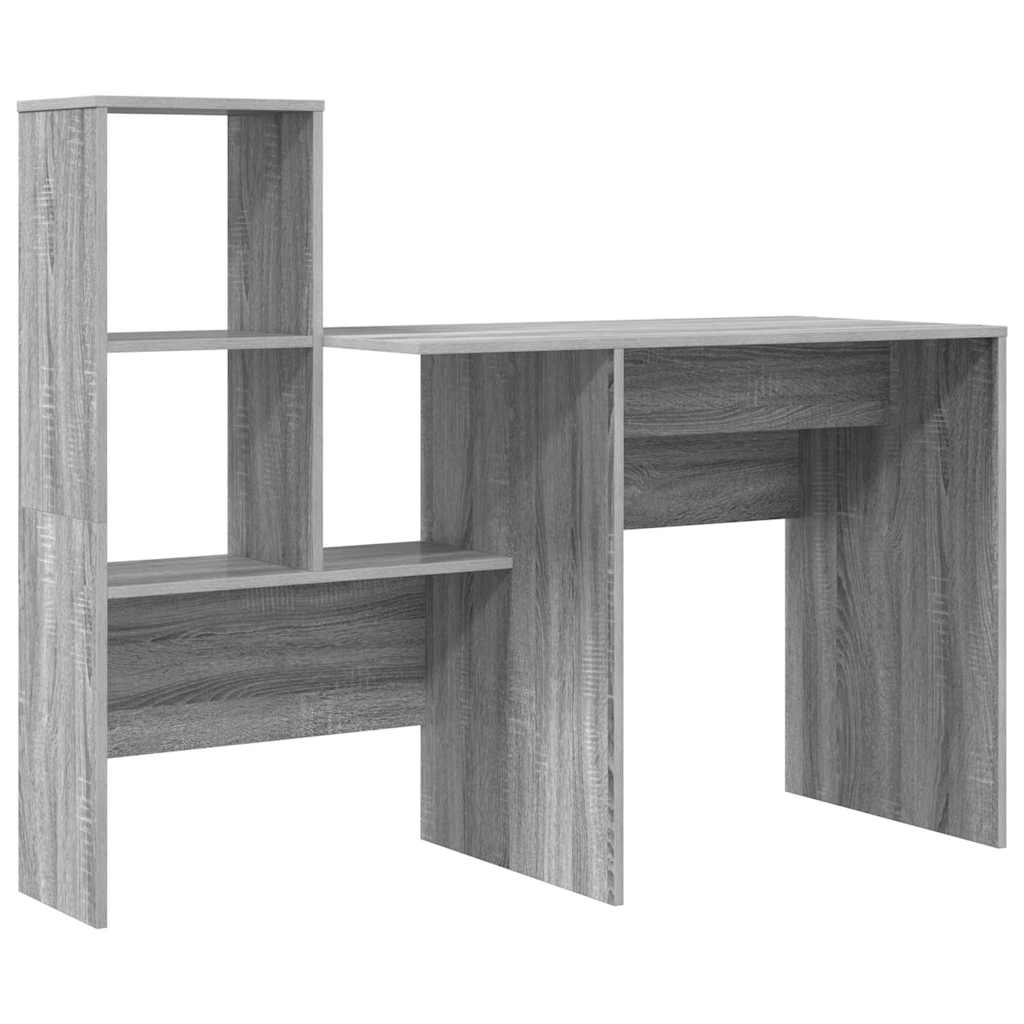 Skrivebord Grå Sonoma 131,5 x 50 x 106,5 cm Konstruert tre
