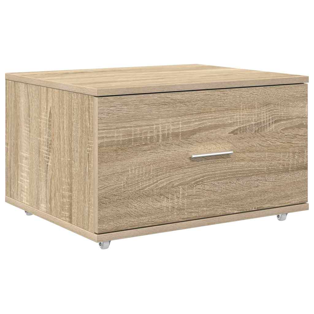 Skuffeskap med hjul Sonoma eik 55 x 45 x 31 cm