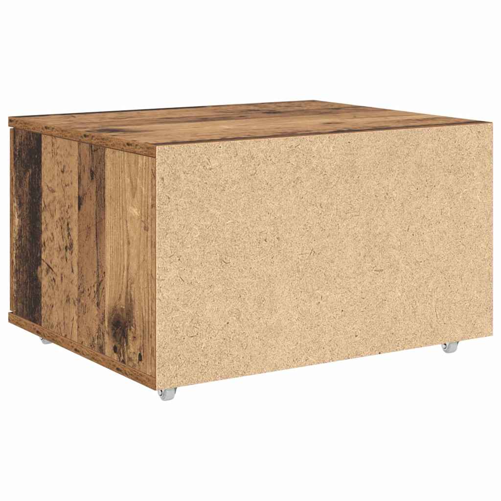 Skuffeskap med hjul Gammelt tre 55 x 45 x 31 cm