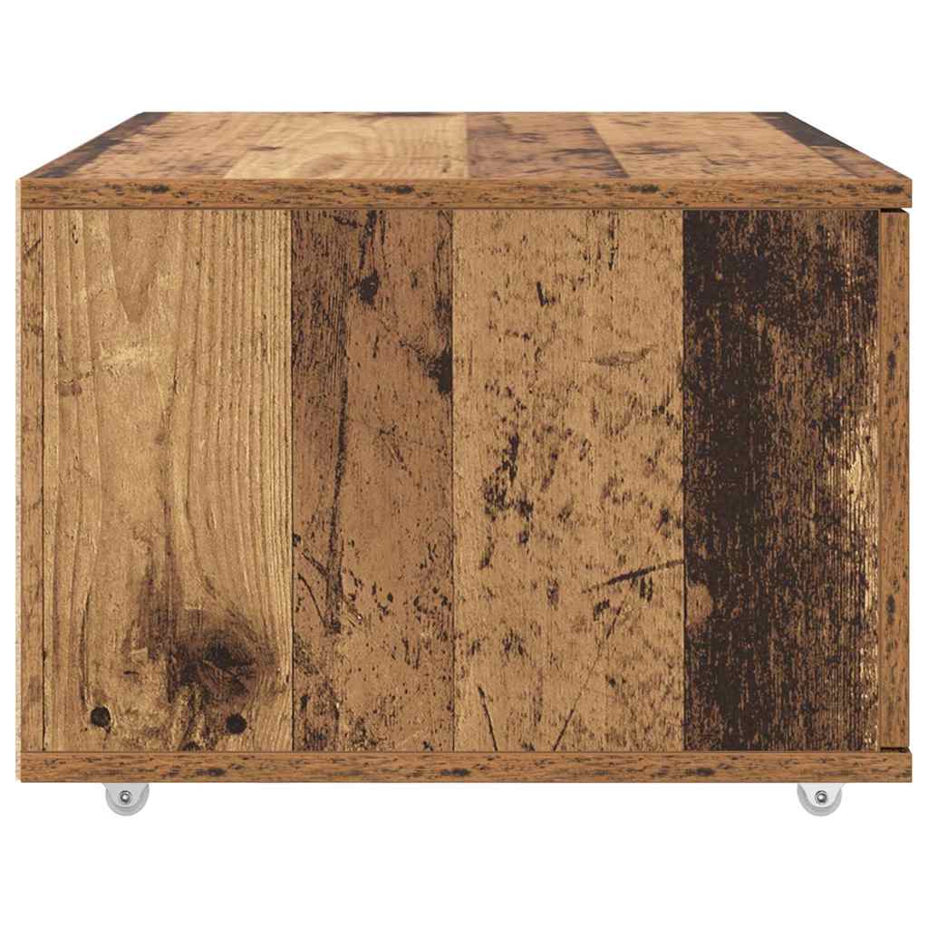 Skuffeskap med hjul Gammelt tre 55 x 45 x 31 cm