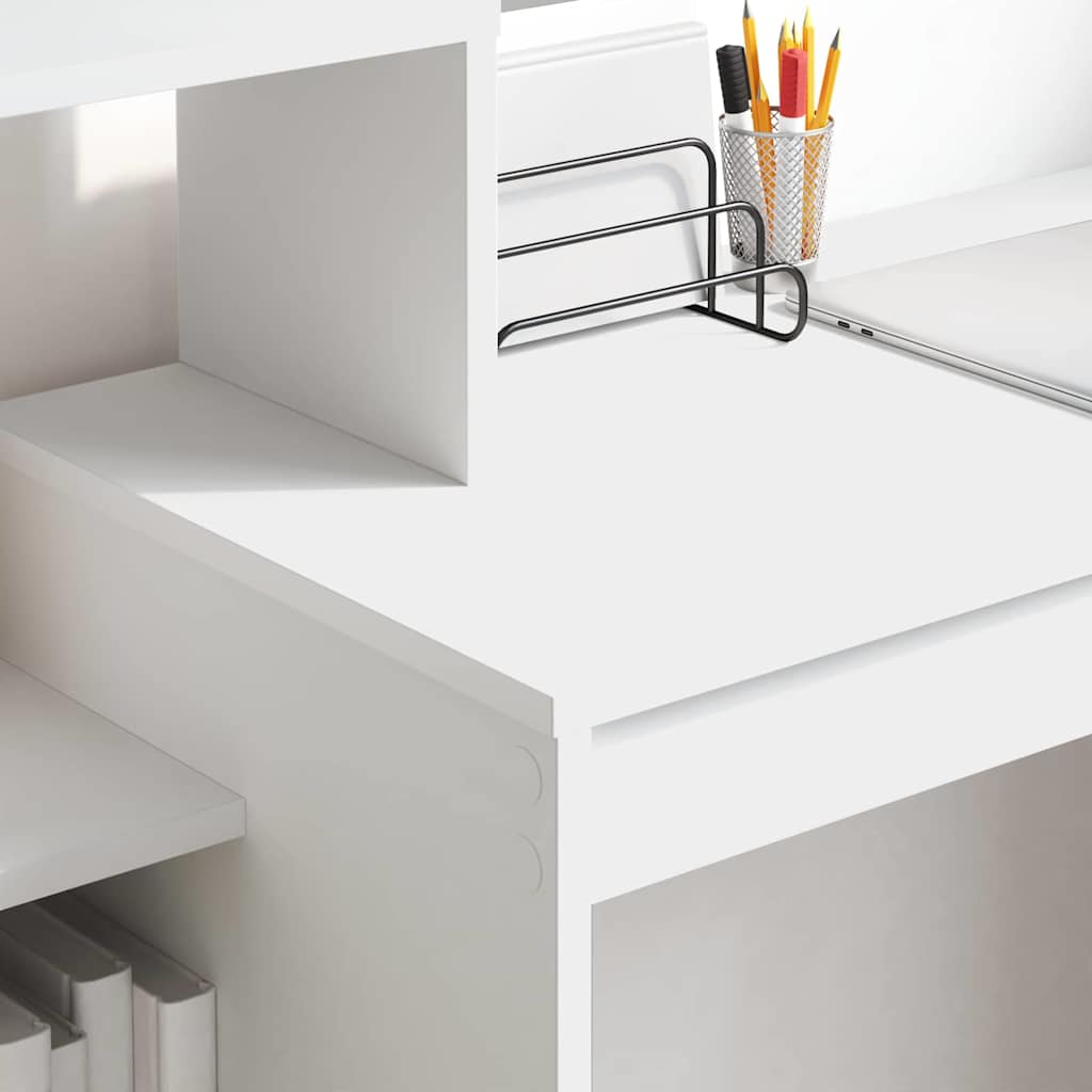 Skrivebord med hylle Hvit 100 x 40 x 90 cm Konstruert tre