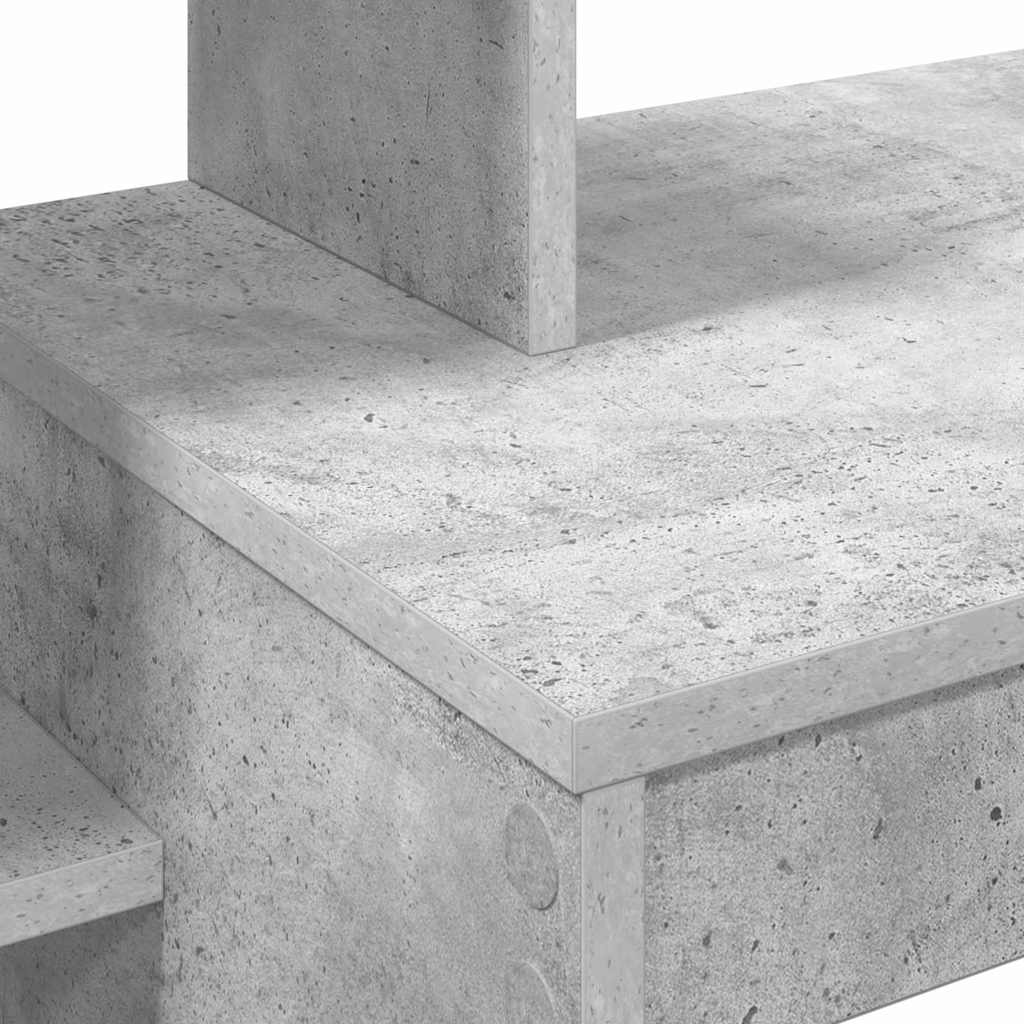 Skrivebord med hylle Betonggrå 100 x 40 x 90 cm Konstruert tre