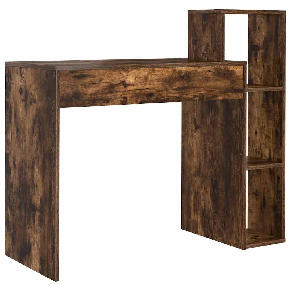 Skrivebord med hylle Røkt eik 100 x 40 x 90 cm Konstruert tre