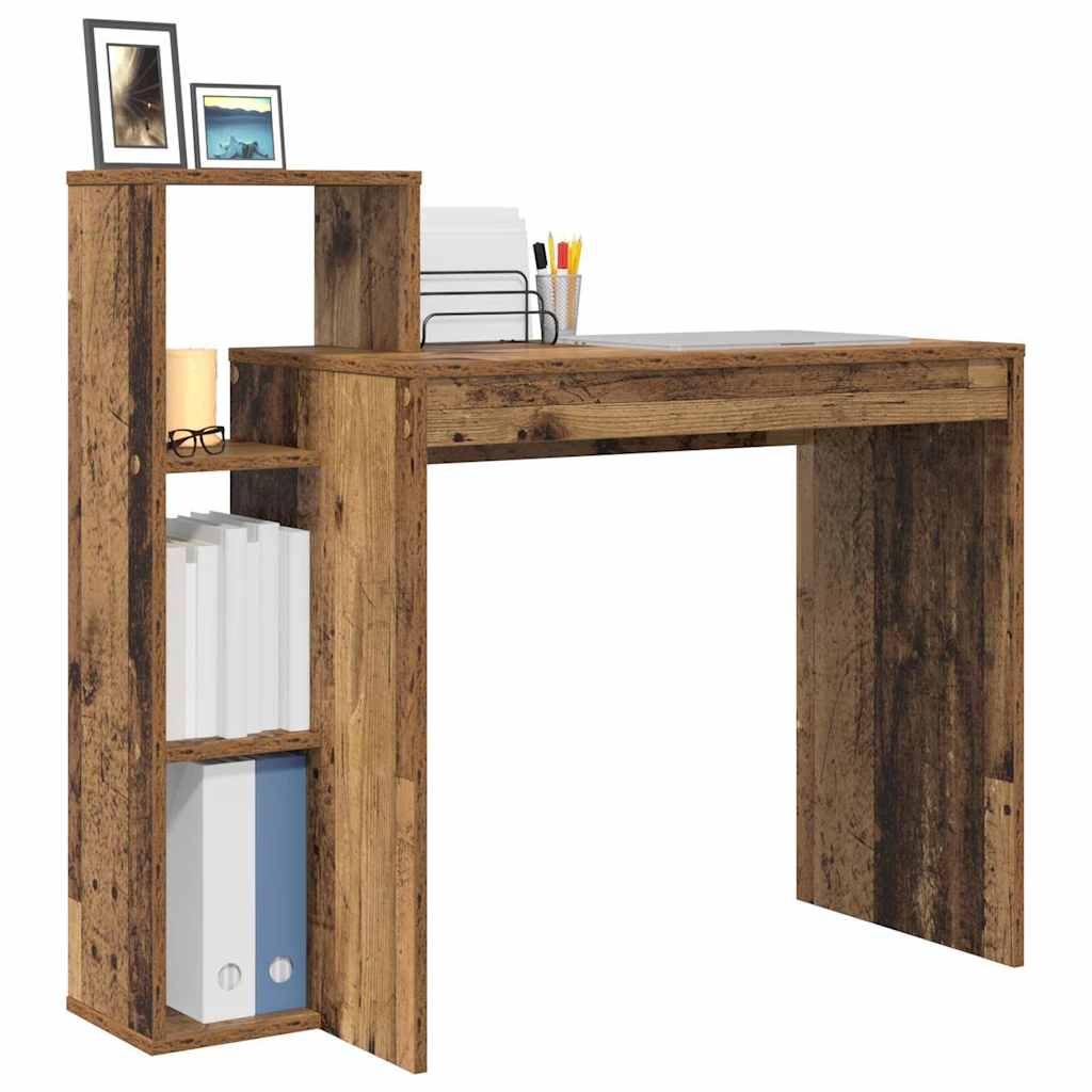 Skrivebord med hylle Gamle tre 100 x 40 x 90 cm Konstruert tre