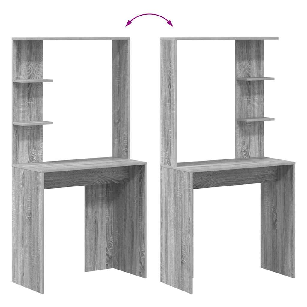 Skrivebord Grå Sonoma 78,5 x 37 x 154,5 cm Konstruert tre