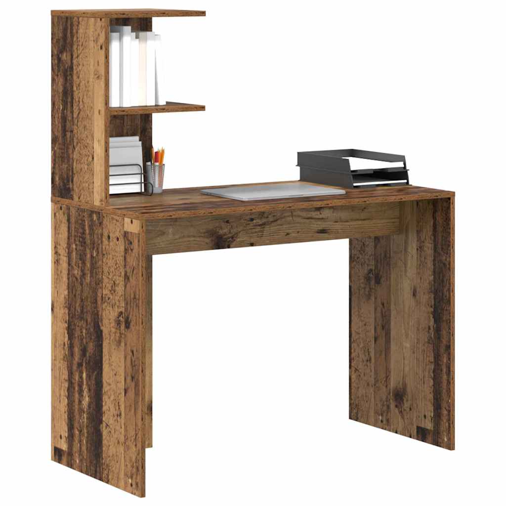 Skrivebord med hylle Gamle tre 102 x 50 x 124 cm Konstruert tre