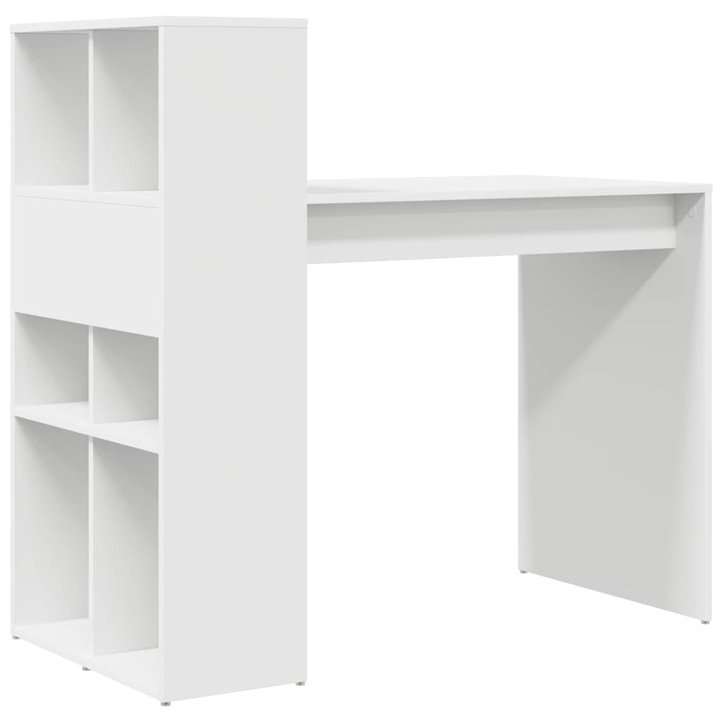 Skrivebord med hylle Hvit 108 x 55 x 103.5 cm Konstruert tre
