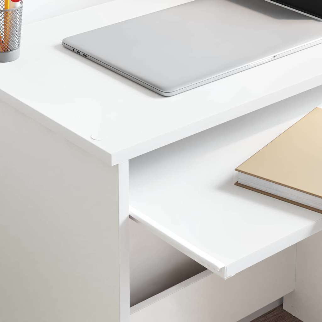 Skrivebord med skuff Hvit 106 x 41 x 88.5 cm Konstruert tre