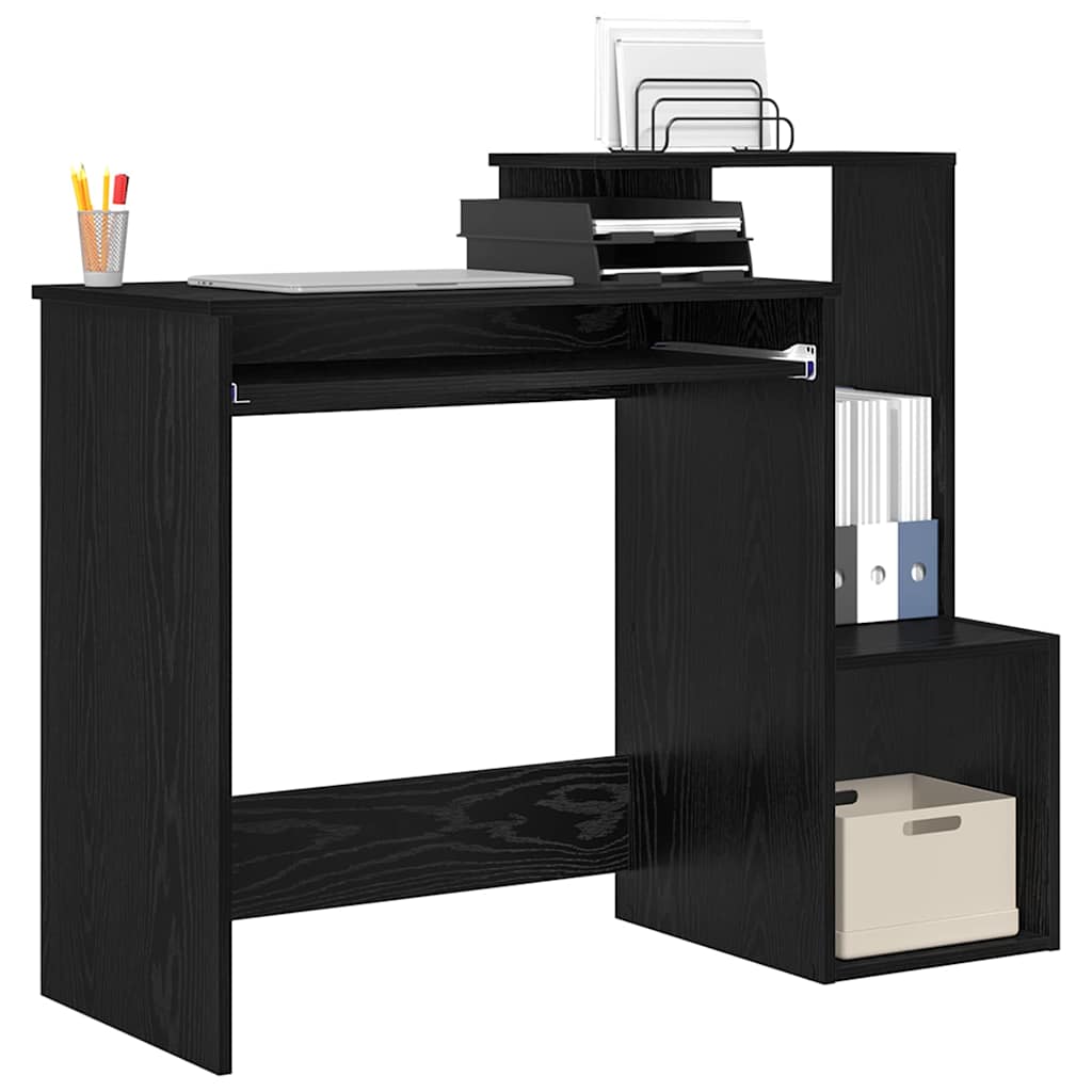 Skrivebord Svart Eik 106 x 41 x 88.5 cm Konstruert tre